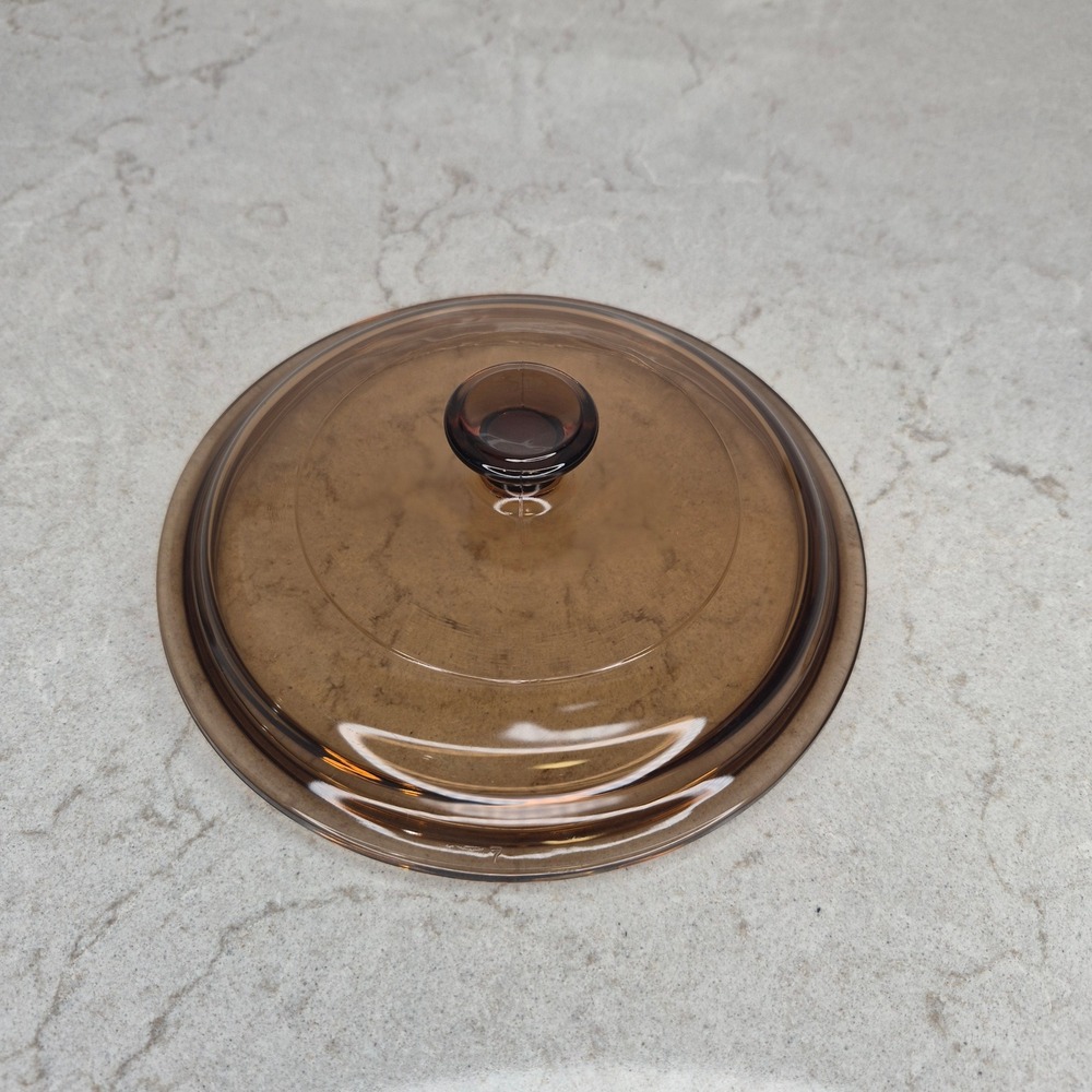 Pyrex P-81-C Amber Glass Replacement Lid Vintage Corning Ware 1 Pint